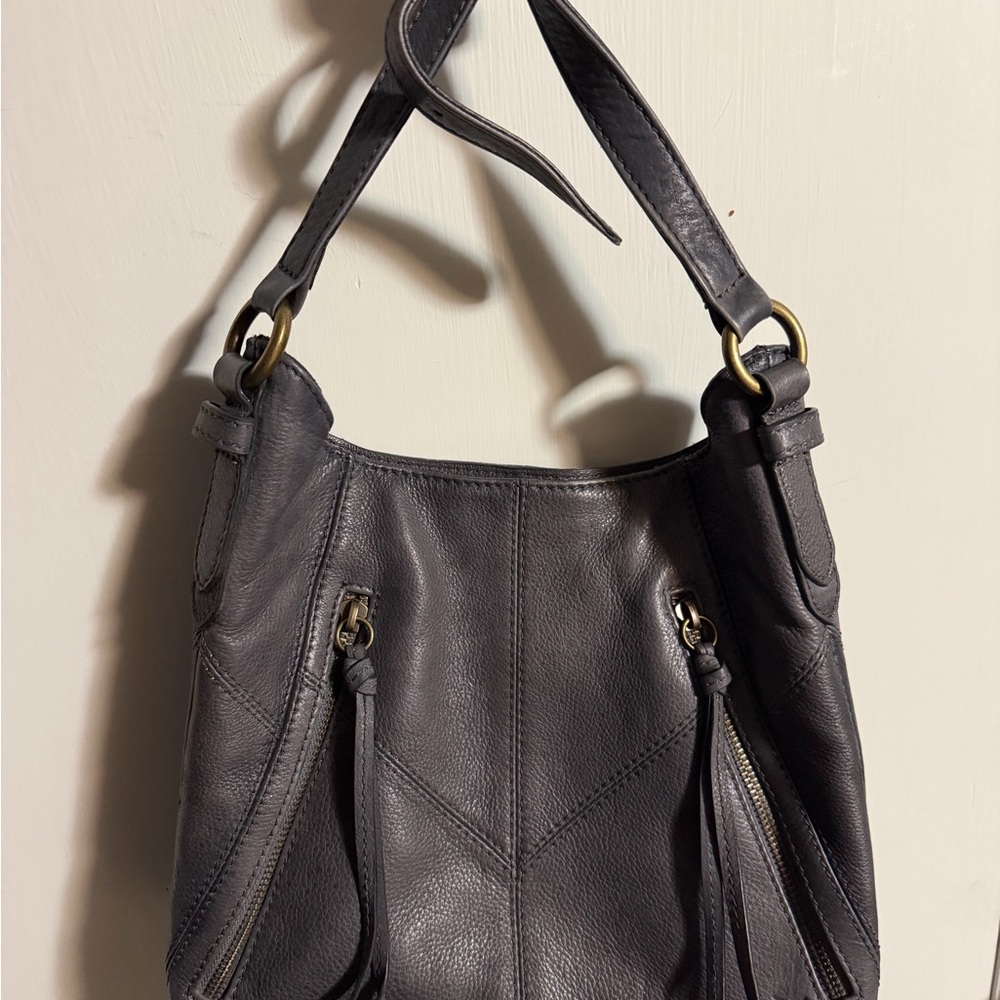 Frye Dark Gray Leather Shoulder Bag